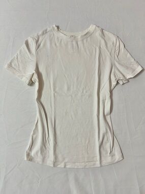 SKIMS Cotton Jersey Crew Neck Top T-shirt White Marble